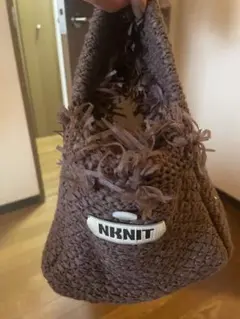 NKNIT フリンジニットハンドバッグ ブラウン - メルカリ