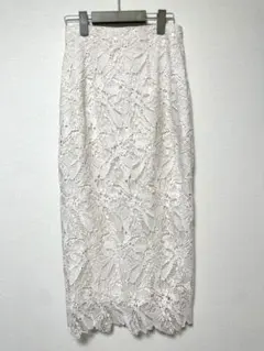も*り様 ホワイト 花柄 レース タイトスカート　MERCURY DUO