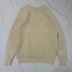 【セール】 ウール100% ニット セーター アイボリー L 大人ベーシック