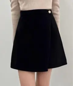 CENEA ウールライク金釦ラップスカパン