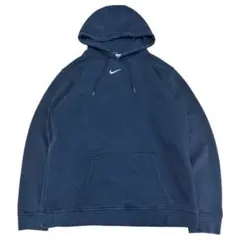 NIKE ナイキ センター刺繍ロゴ スウェットパーカー メキシコ製 LARGE黒
