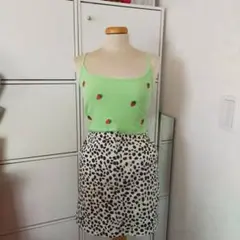 いちご ストロベリー キャミソール グリーン