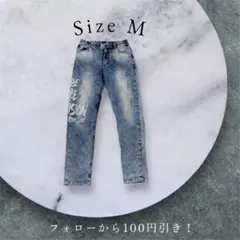 Mサイズ ライトブルーストレートデニム　デニムパンツ　メンズパンツ　メンズデニム
