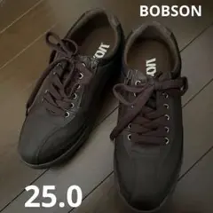 BOBSON メンズ スニーカー ダークブラウン サイドジップ　25.0 4Eのサムネイル