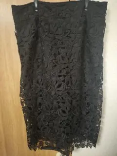 花柄レーススカート ブラック 大きいサイズ 4L 5L相当