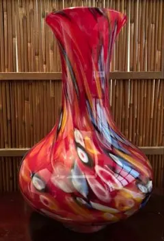 ガラス製 花瓶 花器 フラワーベース アンティーク レトロ