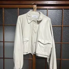 JEANASIS ヴィンテージレザーブルゾン アイボリーのサムネイル