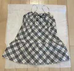 バーバリーブルーレーベル ノバチェック キャミチュニック ロゴ刺繍 38