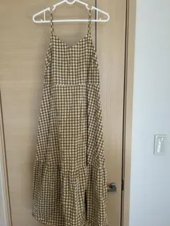 GU チェック柄 キャミソール ロングワンピース