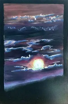 「雲の光」　手描き　油絵　風景画　原画　肉筆　油彩画　印象派 雲の光」 手描き 油絵 風景画 原画 肉筆 油彩画 印象派 - メルカリ