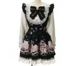 リズリサ Many Hearts Afternoontea 柄セットアップ 黒