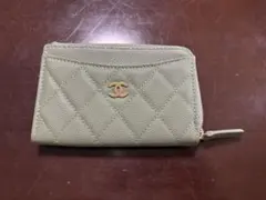 Chanel キルティング コインケース グリーン