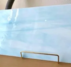 ステンドグラス　ガラス板　材料　端材　空色　グラデーション　スムース　②