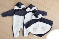 ジェラートピケ ペンギン ロンパース ポンチョの2点セット