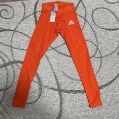 【値下げ！新品！】　adidas オレンジ ロングタイツ　M