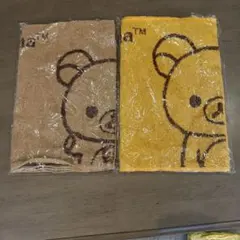 クマデザイン フェイスタオルセット ブラウン・イエロー2枚セット