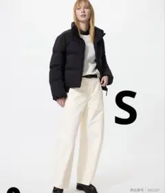 試着のみ ユニクロ ジャージーバレルレッグパンツ S ホワイト