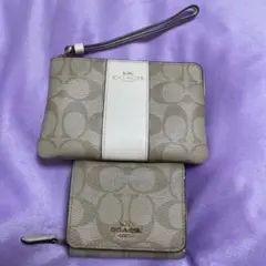 COACH シグネチャー 二つ折り財布 ポーチ セットのサムネイル