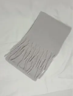 最終値下げ新品mix factory もちもちフリンジ付きグレー マフラー