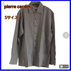 Pierre cardin ピエールカルダン グレーストライプ長袖シャツ S