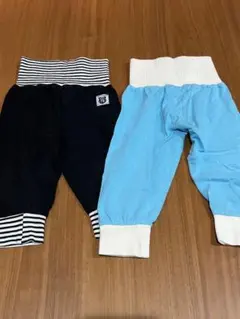 ベビー腹巻きパジャマ ネイビー・ライトブルー 90cm