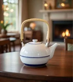 新品⭐️有田焼（波佐見焼）重山どびん5号 夢路 （ツルつき）茶こし付き茶器お茶急須