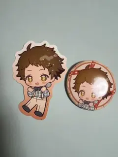 あんスタ アニメイトカフェ 天満光 缶バッジ キラキラステッカー