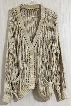 BACKSベージュニットカーディガン