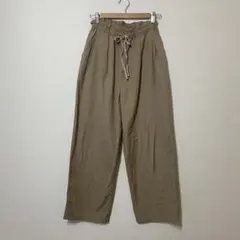 ショコラフィネローブ　ギャザーイージーワイドパンツ キャメル F ウエストリボン