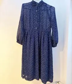 【古着】オーガンジー柄ワンピース