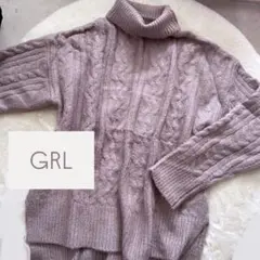 GRL タートルネックケーブル編みニットトップス