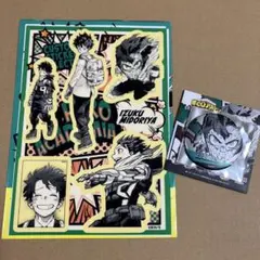 ヒロアカ カスタムステッカー　デコレクション缶バッジ　緑谷出久