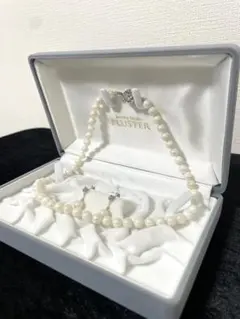 PLUSTER パールネックレス イヤリング セット 冠婚葬祭