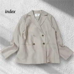 index インデックス ダブルジャケット【M】テーラード ベージュ 仕事 通勤