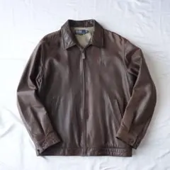 90s Ralph Lauren ラムレザー　スイングトップ　ブラウン　M 古着のサムネイル