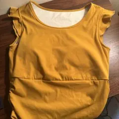 ヨガウェア トップス タンクトップ スポーツウェア【サイズL】マスタードカラー