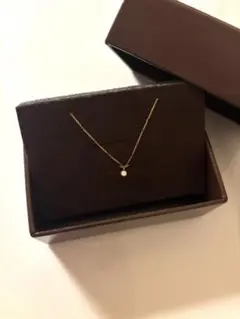 agate K18 一粒ダイヤ　ネックレス　0.05ct