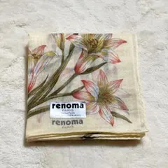 renoma ハンカチ 花柄 アイボリー