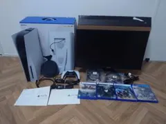 PS5 本体　モニター付き　ソフト4本付き　初期化済み