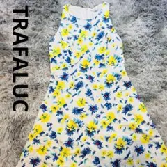 【大特価】 TRAFALUC 花柄 ノースリーブ M ひざ丈 ワンピース