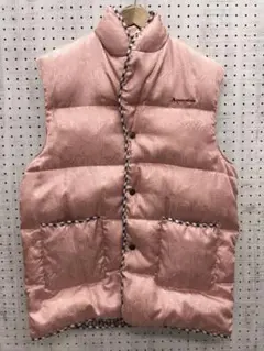 Aquascutum 裏地ギンガムチェック ロゴ刺繍 ペイズリー柄 ダウンベストのサムネイル