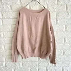テチチ/ニット/金ボタン袖/ドロップショルダー/トップス/F/くすみピンク