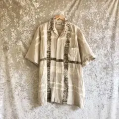 unknown / シャツ リネン オーバーサイズ パッチワーク デザイン古着のサムネイル