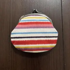 ストライプがま口　コインケース
