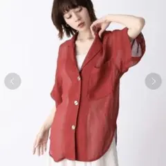 JEANASIS ジーナシス メッシュテーラードジャケット レッドのサムネイル