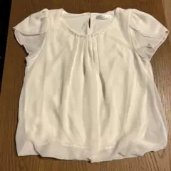 MEW'S REFINED CLOTHES パール付きブラウス ホワイトLサイズのサムネイル