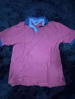 Tommy Hilfiger 赤ストライプ ポロシャツ L