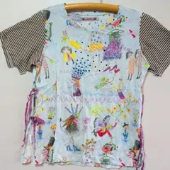 美品 アルベロベロ オレボレブラ チュニック カットソー 総柄 サイドリボン