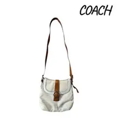 COACH コーチ シグネチャー ショルダーバッグ アイボリー×ブラウン肩掛け