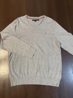 TOMMY HILFIGER グレー Vネックセーター XL